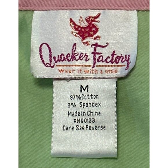 Quaker Factory Light Green Button-Down Jacket Cotton Blend Women's Size M (READ) - Picture 5 of 16